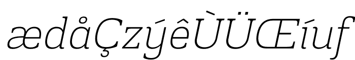 Prachamati Extra Light Italic Font LOWERCASE