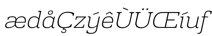 Prachamati Extra Light Semi Expanded Italic Font LOWERCASE