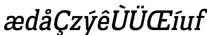 Prachamati Medium Semi Condensed Oblique Font LOWERCASE
