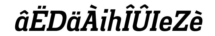 Prachamati Semi Bold Semi Condensed Italic Font LOWERCASE