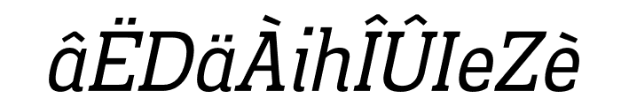 Prachamati Semi Condensed Italic Font LOWERCASE