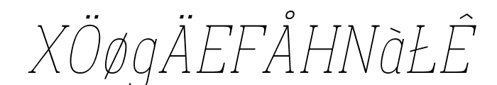 Prachamati Thin Condensed Italic Font UPPERCASE