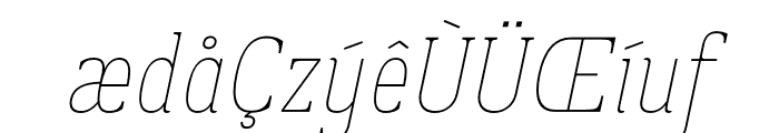Prachamati Thin Condensed Italic Font LOWERCASE