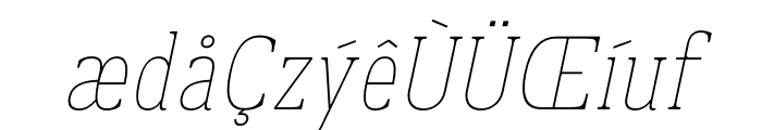 Prachamati Thin Condensed Oblique Font LOWERCASE