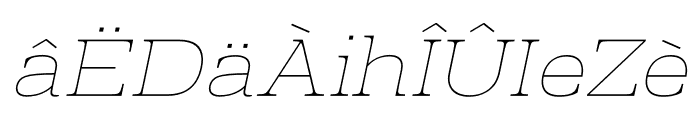 Prachamati Thin Expanded Oblique Font LOWERCASE