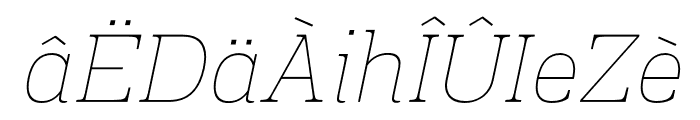 Prachamati Thin Italic Font LOWERCASE