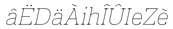 Prachamati Thin Oblique Font LOWERCASE