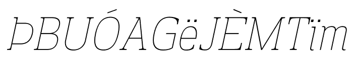 Prachamati Thin Semi Condensed Italic Font UPPERCASE