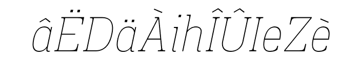 Prachamati Thin Semi Condensed Italic Font LOWERCASE