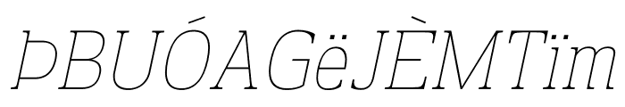 Prachamati Thin Semi Condensed Oblique Font UPPERCASE