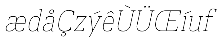 Prachamati Thin Semi Condensed Oblique Font LOWERCASE