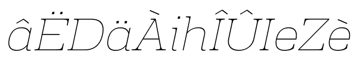 Prachamati Thin Semi Expanded Italic Font LOWERCASE