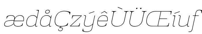 Prachamati Thin Semi Expanded Italic Font LOWERCASE