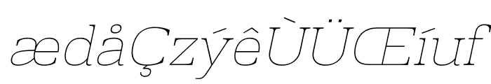 Prachamati Thin Semi Expanded Oblique Font LOWERCASE