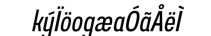 Prachason Medium Condensed Italic Font LOWERCASE