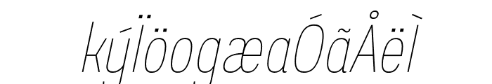 Prachason Thin Condensed Italic Font LOWERCASE