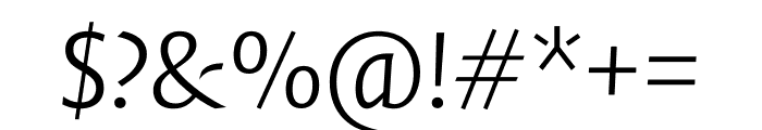 Quadraat Sans Light Italic Font OTHER CHARS