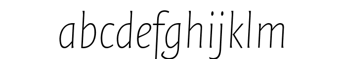 Quadraat Sans Thin Italic Font LOWERCASE