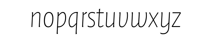 Quadraat Sans Thin Italic Font LOWERCASE
