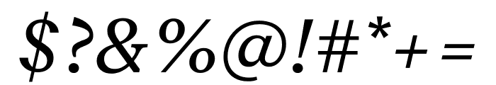 Recife Text Regular Italic Font OTHER CHARS
