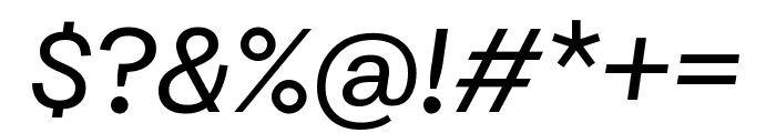 Regular Italic Font OTHER CHARS