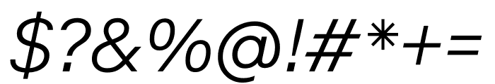Riforma Light Italic Font OTHER CHARS