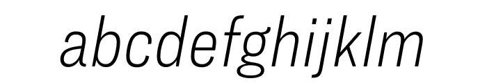 Ringside Condensed Thin Italic Font LOWERCASE