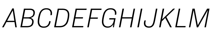 Ringside Narrow Thin Italic Font UPPERCASE