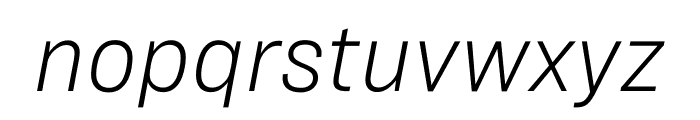 Ringside Narrow Thin Italic Font LOWERCASE