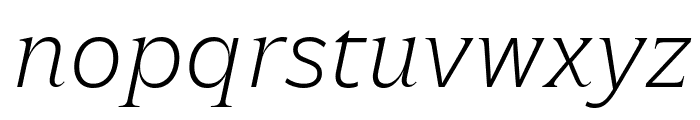 Roman Grotesque WEBL Extralight Italic Font LOWERCASE