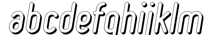 Ruler Rounded Extruded Italic Font LOWERCASE
