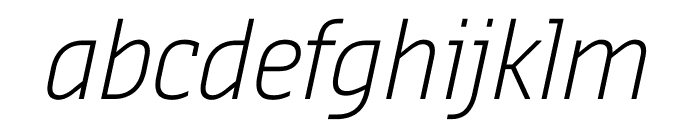 Sansa SemiCondensed Light Italic Font LOWERCASE