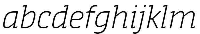 Sansa Slab Light Italic Font LOWERCASE