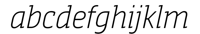Sansa Slab SmCondensed Light Italic Font LOWERCASE