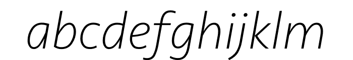 Seravek Extra Light Italic Font LOWERCASE