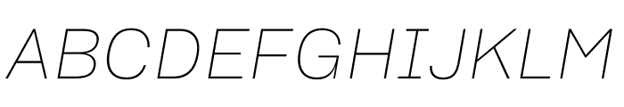 Sharp Grotesk Thin Italic 20 Font UPPERCASE