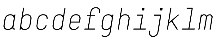 Simple Light Oblique Font LOWERCASE