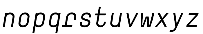 Simple Oblique Font LOWERCASE