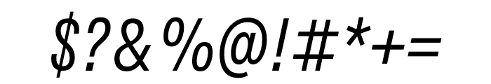 Spezia Condensed Regular Italic Font OTHER CHARS