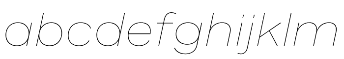 Spezia Extended Thin Italic Font LOWERCASE