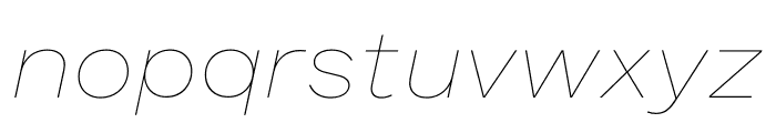 Spezia Extended Thin Italic Font LOWERCASE