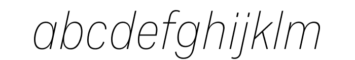 Spezia Narrow Light Italic Font LOWERCASE