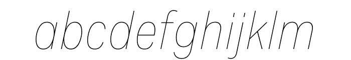 Spezia Narrow Thin Italic Font LOWERCASE