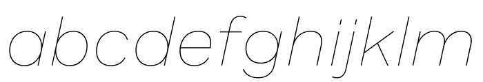 Spezia Wide Thin Italic Font LOWERCASE