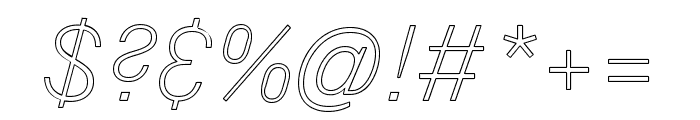 Thin Italic Outline Font OTHER CHARS
