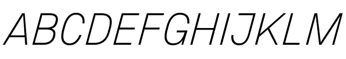 Thin Italic Font UPPERCASE