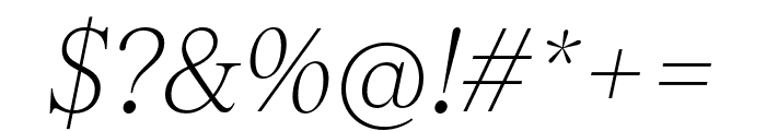 TobiasTRIAL ThinItalic Font OTHER CHARS