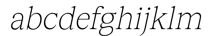 TobiasTRIAL ThinItalic Font LOWERCASE