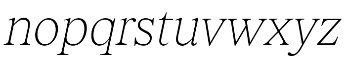 TobiasTRIAL ThinItalic Font LOWERCASE