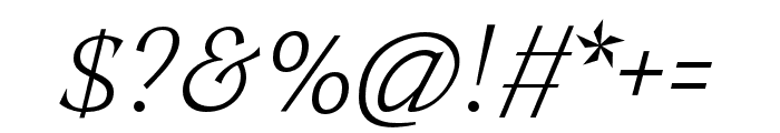 Tongari Display Light Italic Font OTHER CHARS